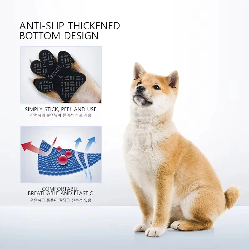 Heavy-Duty Non-Slip Dog Paw Grips 4 Pack Strong Adhesive Dog Foot Pads Protectors for Slippery Hardwood Tile Floors