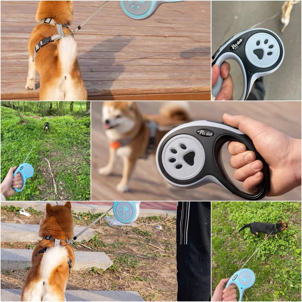 3m 5m Paw Dog Leash For Small Medium Large Dogs Outdoor Lead Walking Puppy Strong Retractable Nylon Rope Yorkies Pet Supplies